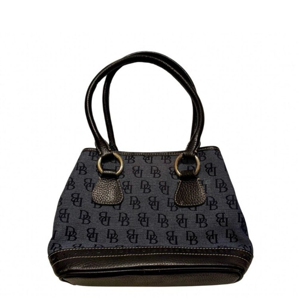 Dooney & Bourke (Navy) Vintage Monogram Tote with Detachable Shoulder Strap - Picture 3 of 14